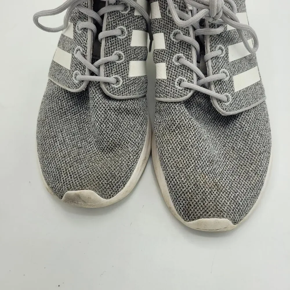 Adidas Cloudfoam QT Racer‎ Gray White Athletic Running Shoes Mens Size 8